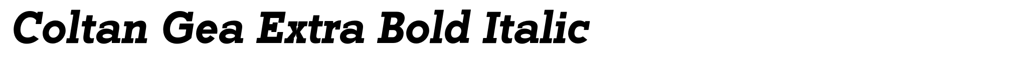 Coltan Gea Extra Bold Italic image